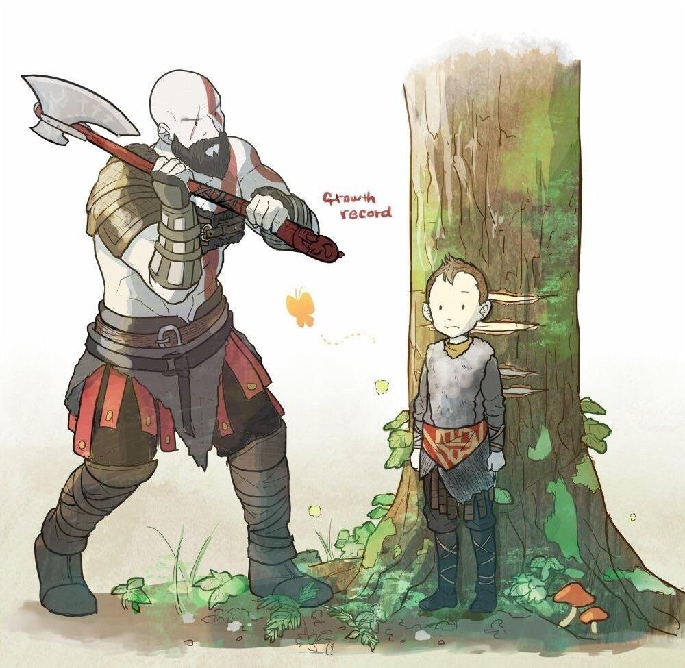 Growth measurements - God of war, Art, Growth, Axe, Reddit