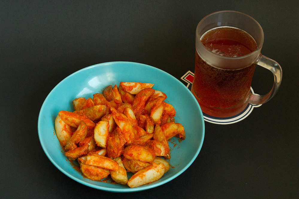 Patatas bravas - My, Men's cooking, Beer snack, Food, , Longpost, Recipe, Sunday