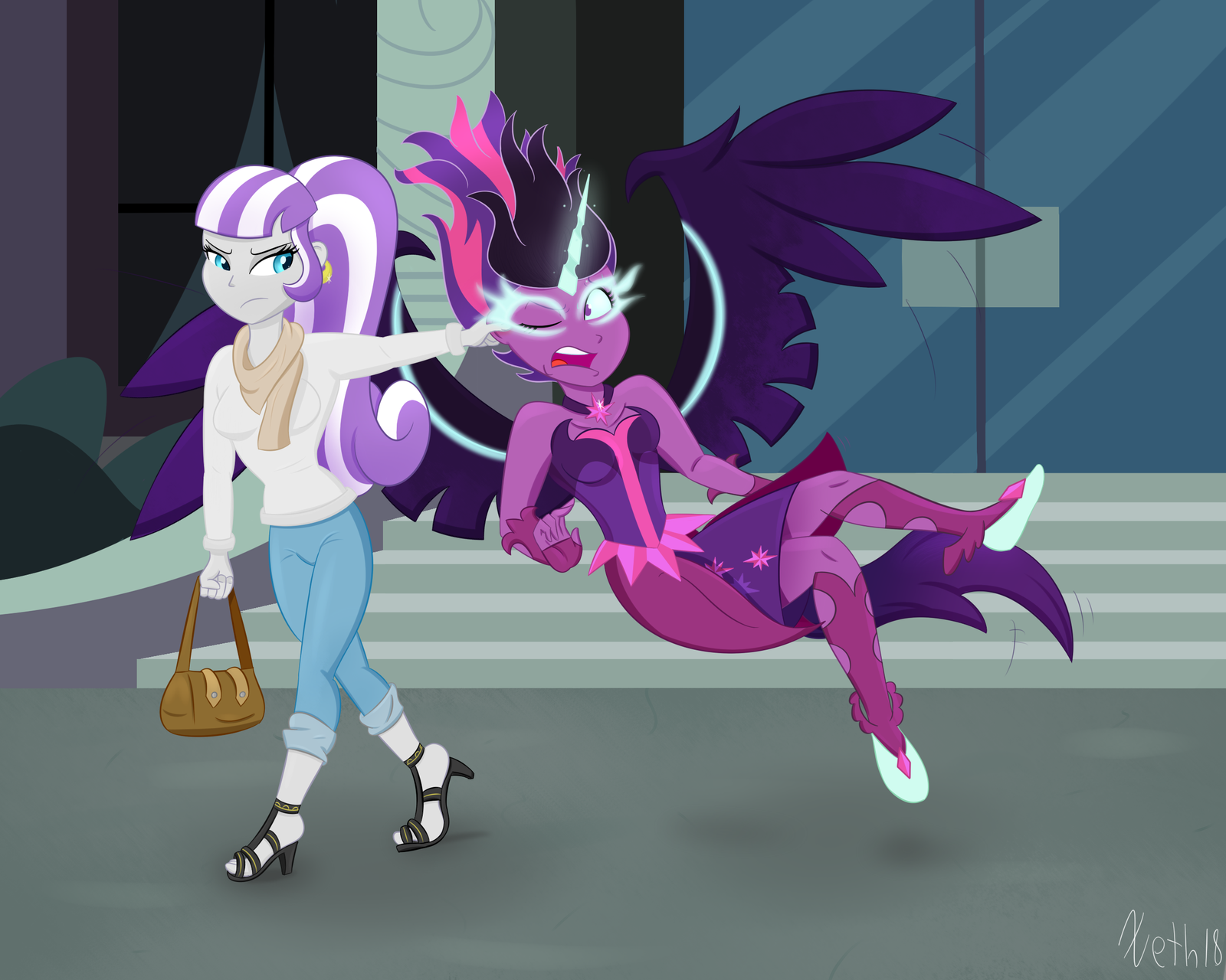 Young lady, you are punished! - My little pony, Equestria girls, Twilight sparkle, Twilight Velvet, Midnight sparkle