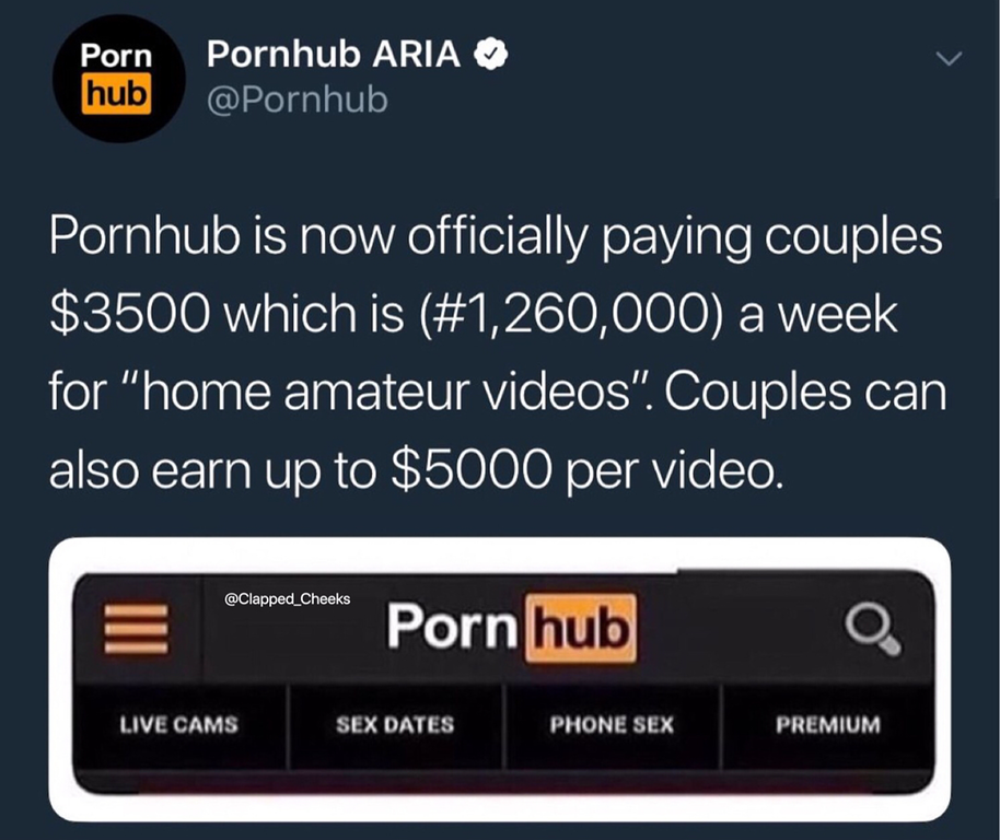 Another opportunity to earn extra money. - Pornhub, Reddit, Salary