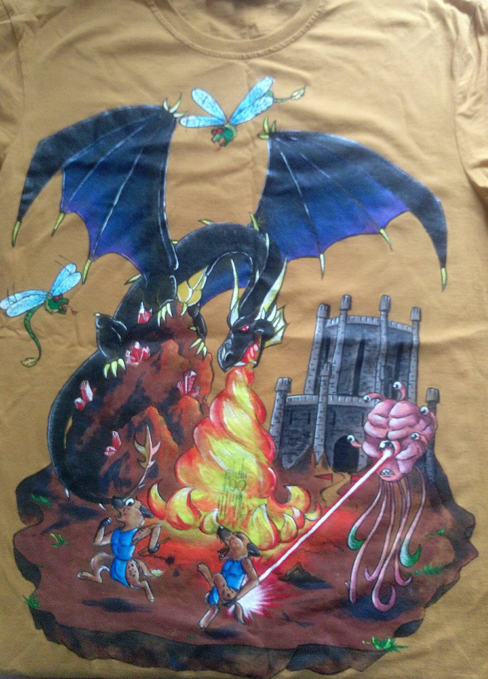 And again a T-shirt on Heroes - My, Герои меча и магии, Dungeon, HOMM III, Needlework without process, Painting on fabric, Jukart, Longpost