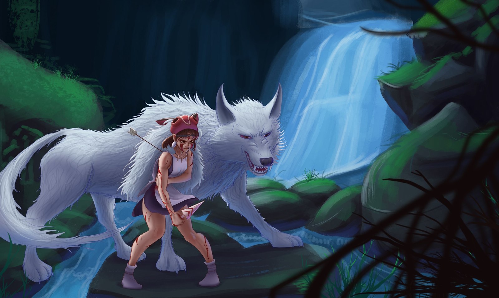 Princess mononoke - Anime, Art, Princess mononoke, Wolf, San