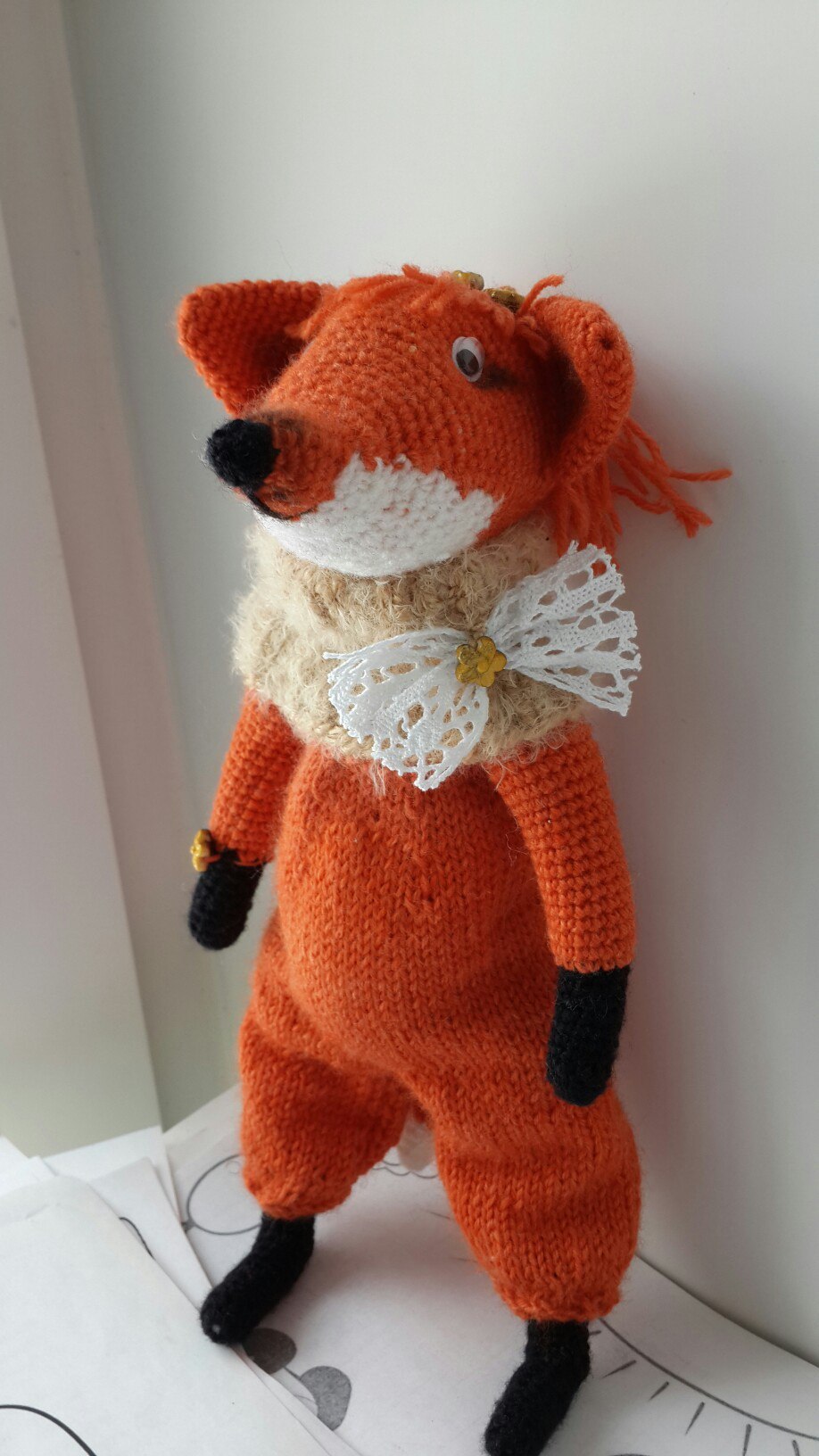 Chanterelle Praskovya - My, Knitting, Crochet, Knitting to order, Knitted toys, Fox, Longpost