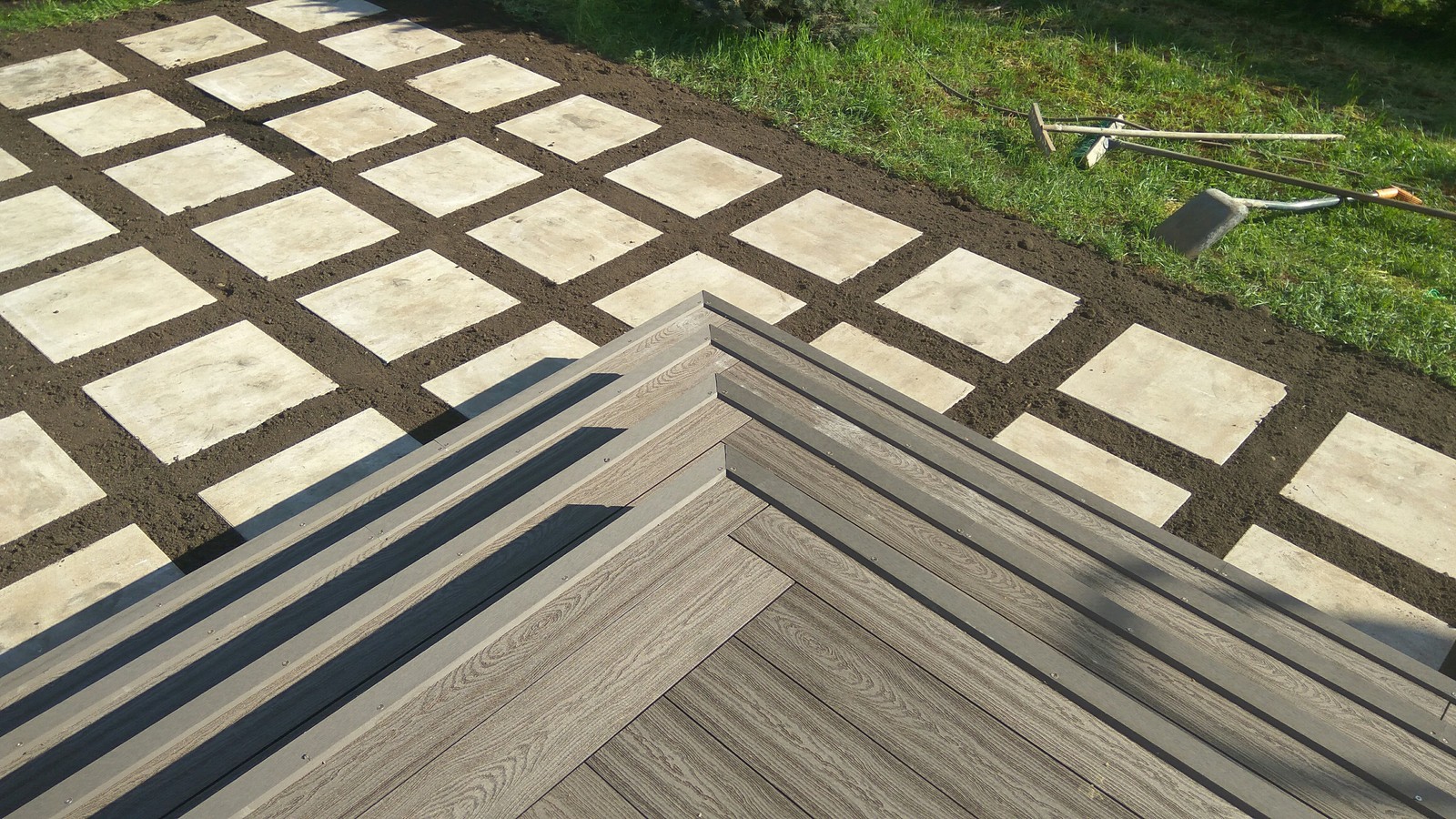 Hedge. Terrace. Step by step paving - My, Terrace, Paving stones, Lawn, Dacha, Landscape design, Saint Petersburg, Longpost