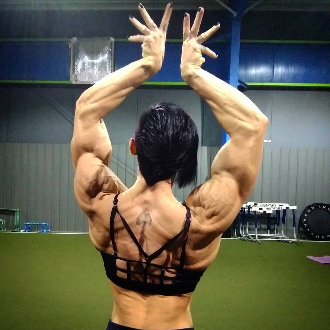 Angela Yeo - Strong girl, Angela Yeo, Body-building, The photo, Video, Instagram, Powerlifting, , GIF, Longpost