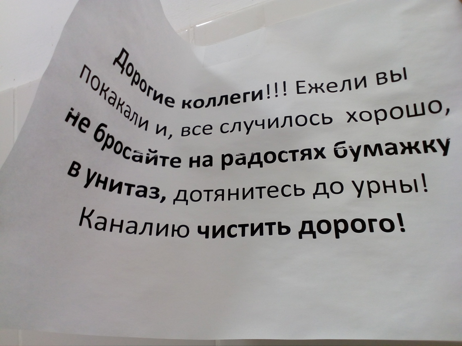 Сегодня, зайдя в туалет для персонала в отеле, увидел вот это. | Пикабу