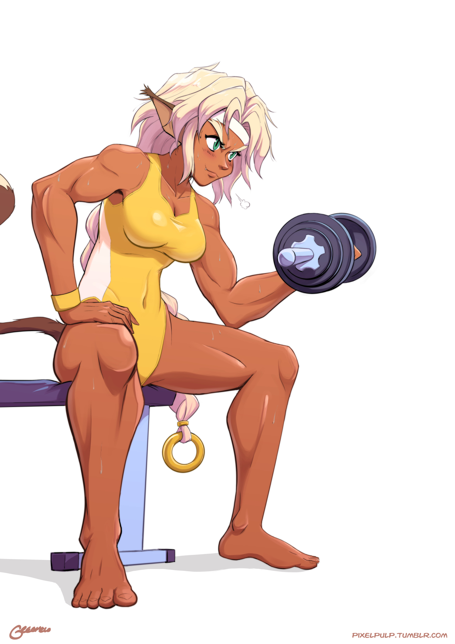 Aisha Clan-Clan - , Art, Strong girl, Outlaw Star, Aisha clan-clan, Anime, Sports girls, Fitonyashka