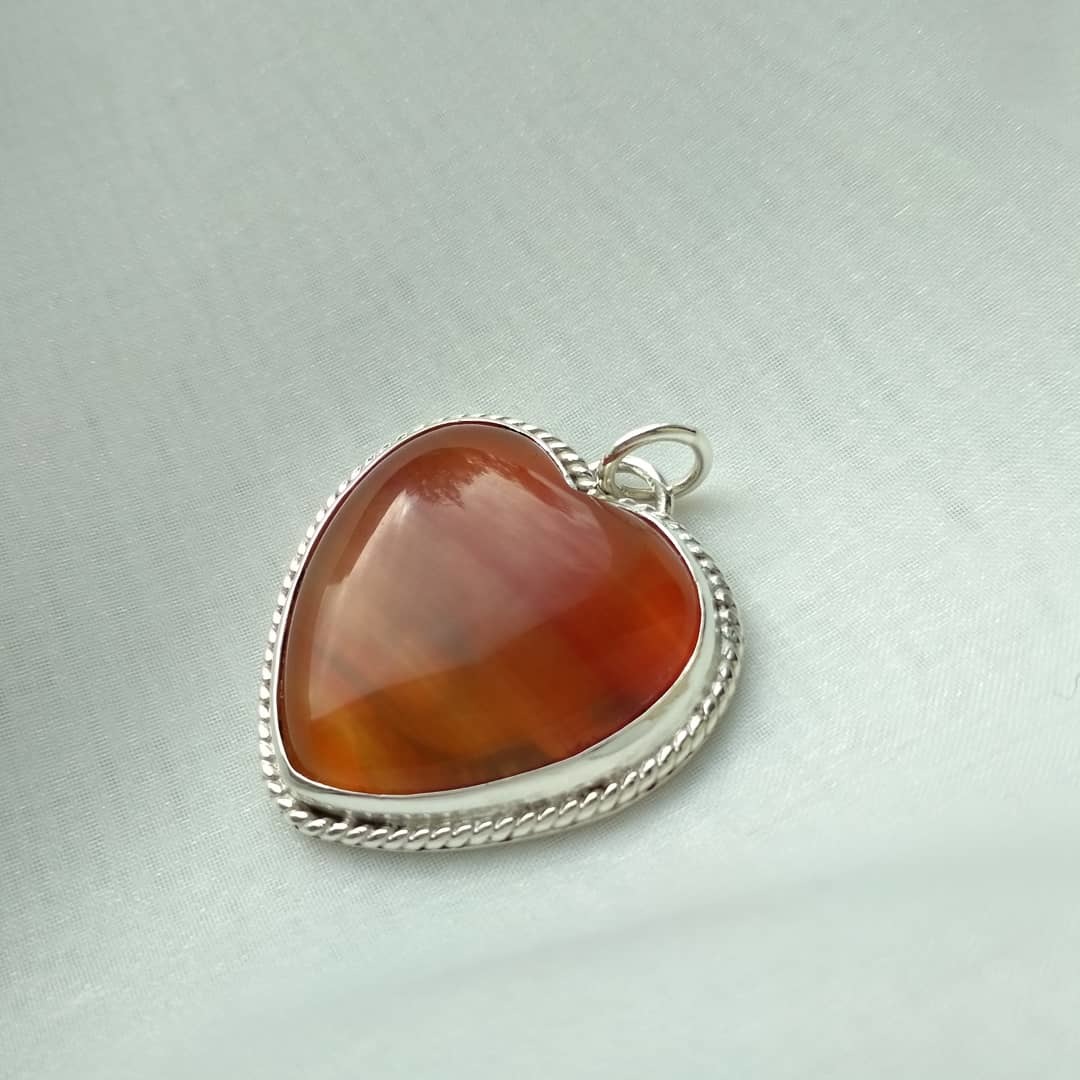 carnelian heart - My, Silver, Handmade, Cornelian