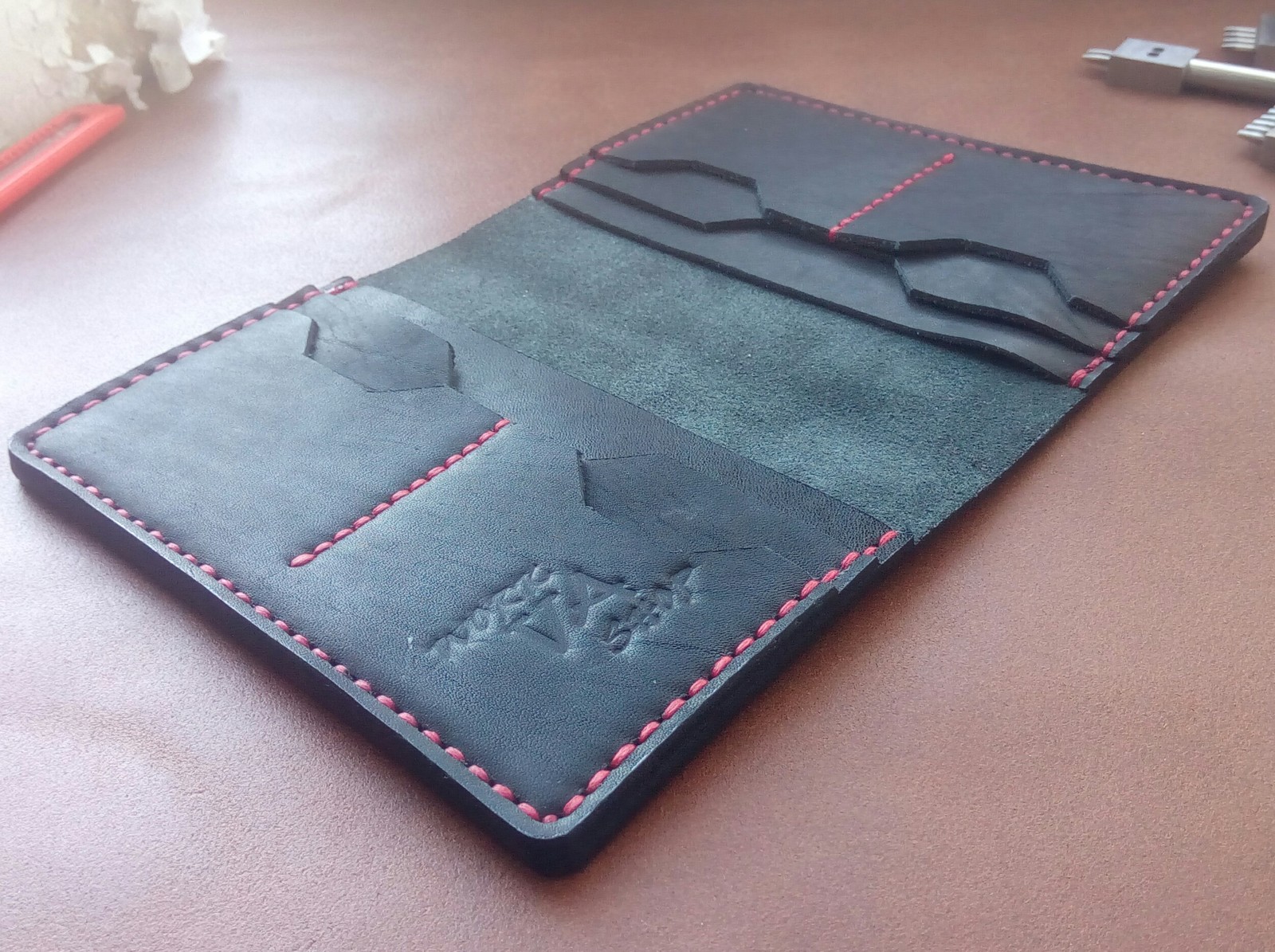 Leather document case. - My, Needlework without process, Leather craft, Ufa, Hobby, Handmade, Longpost