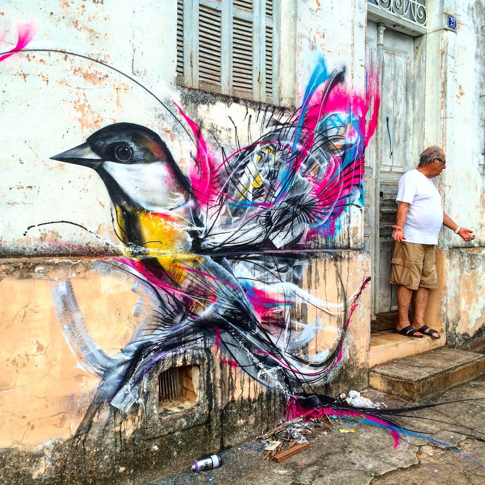 Feathered street art - , Graffiti, Street art, Art, Modern Art, Longpost