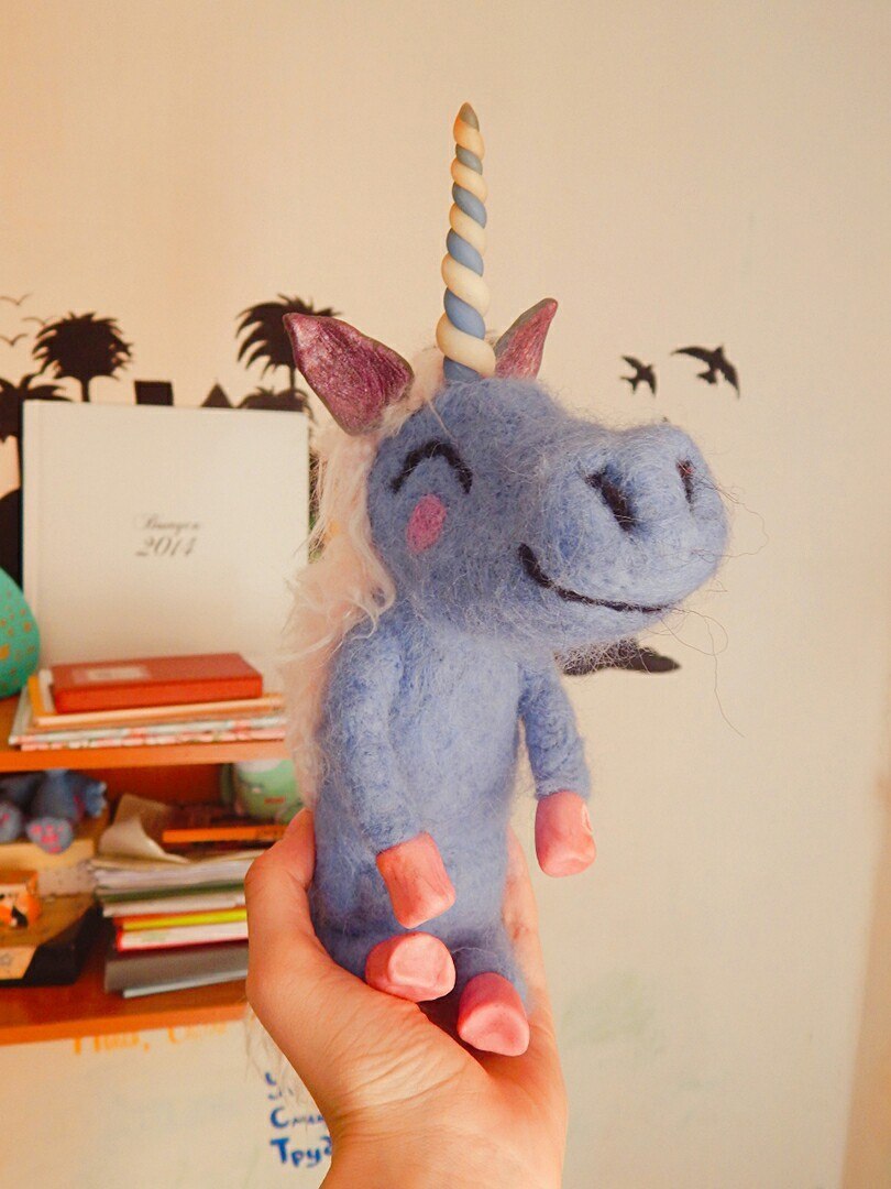 Felt unicorn - My, Handmade, Unicorn, Toys, Creation, Felt, Horses, Needlework, Longpost