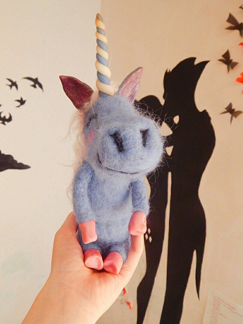 Felt unicorn - My, Handmade, Unicorn, Toys, Creation, Felt, Horses, Needlework, Longpost