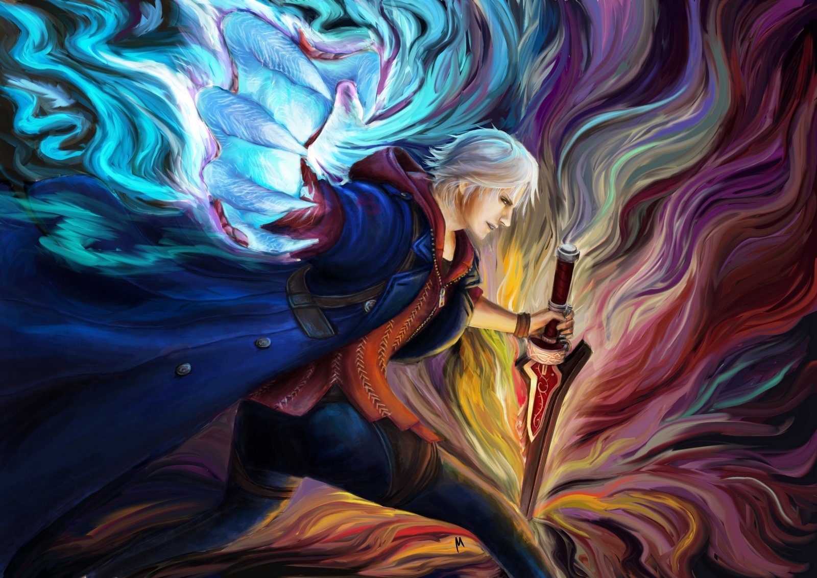 In honor of the announcement of devil may cry 5 a selection of art - Nero, Nero, Art, Games, Dmc, Devil may cry, Longpost