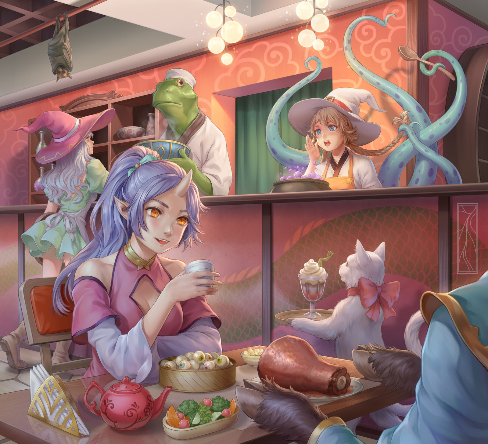 Witch Cafe - Anime art, Anime original, Cafe, 