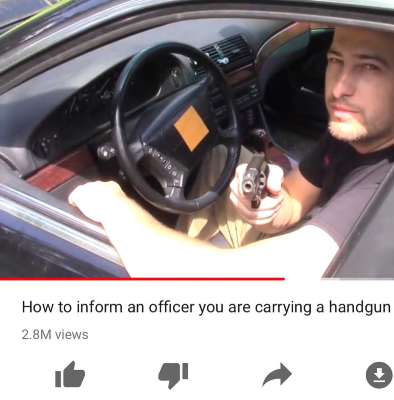 How to let a police officer know you have a gun - Screenshot, Youtube