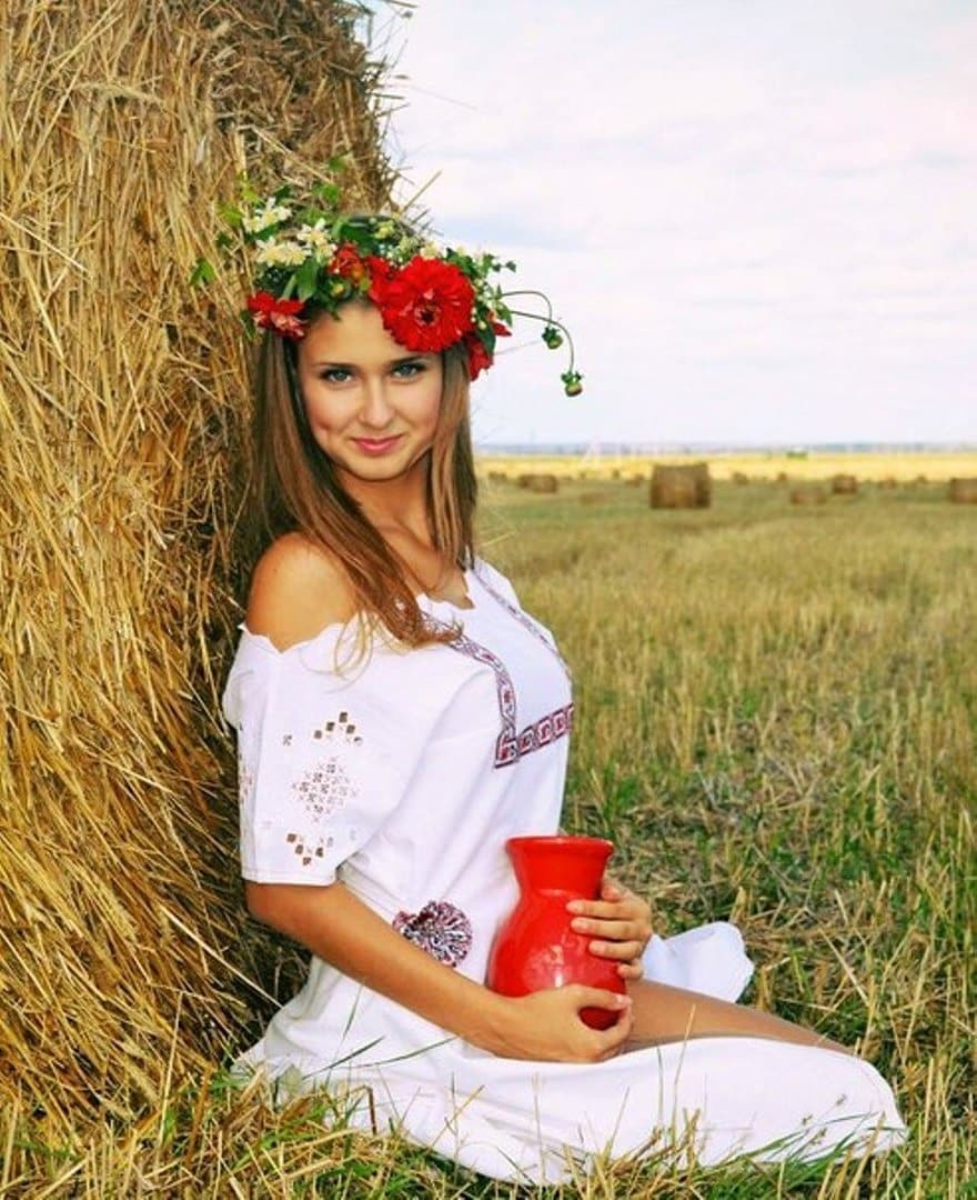 In field - Haymaking, Girls, Slav, Peasants, Slavs