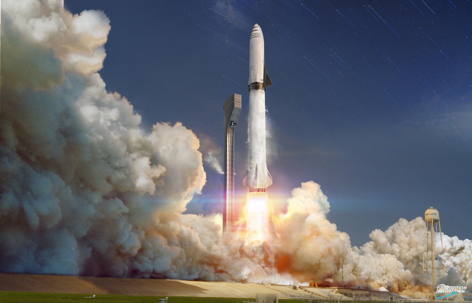 High quality BFR render. - , Spacex, Elon Musk, Space, Rocket, Falcon 9, Falcon heavy, Longpost, 