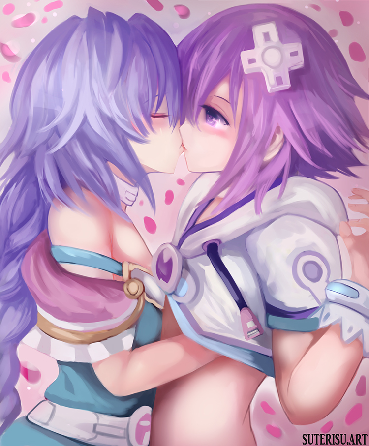 Nepu-chan and Pururun~ - NSFW, Hyperdimension neptunia, Plutia, Neptune, , Yuri