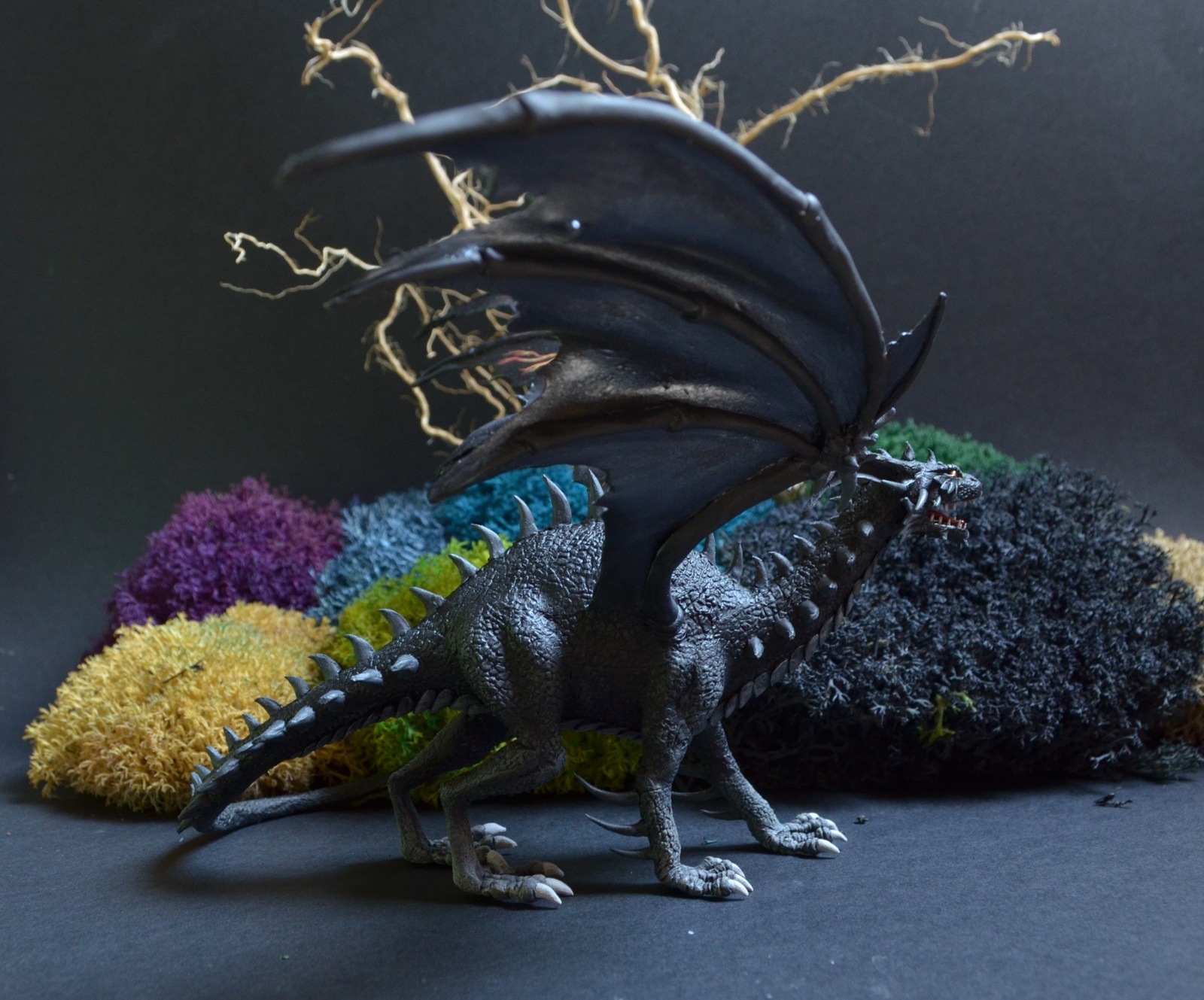 Black dragon from Heroes of Might and Magic V. - My, , Needlework without process, Sculpture, The Dragon, Герои меча и магии, HOMM V, Longpost