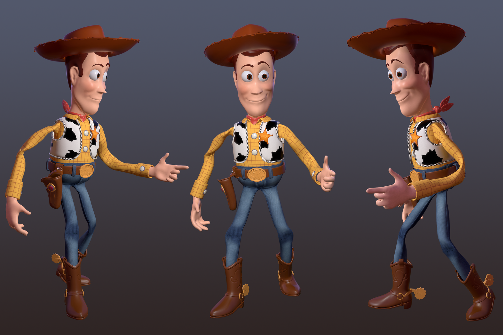 Pixar's Cowboy Woody fan art - Моё, 3D, Pixar, Шериф Вуди, Фан-Арт, Гифка, Длиннопост