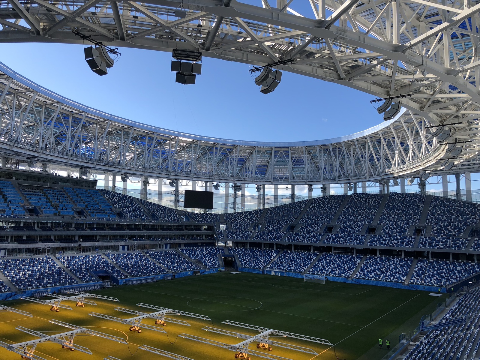 Nizhny Novgorod Stadium (before the start of the matches, or after) Do not judge strictly, I just decided to share it. I will write a comment for the cons. - My, Stadium, Nizhny Novgorod, Soccer World Cup, Longpost