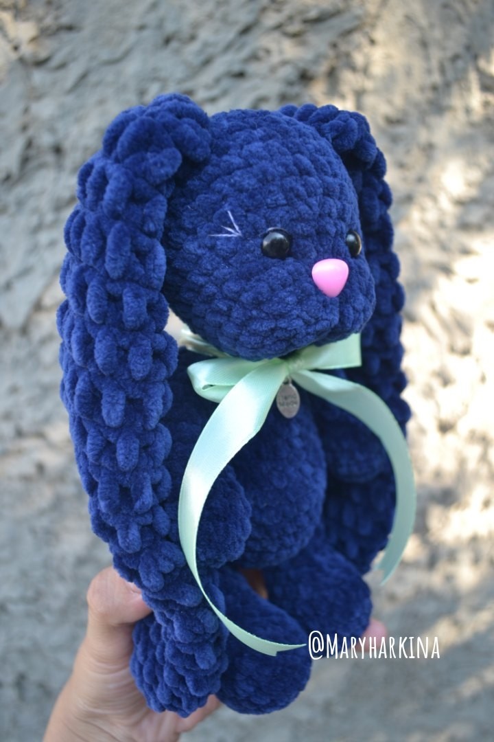 blueberry bunny - My, Crochet, Soft toy, Longpost, Amigurumi, Needlework without process