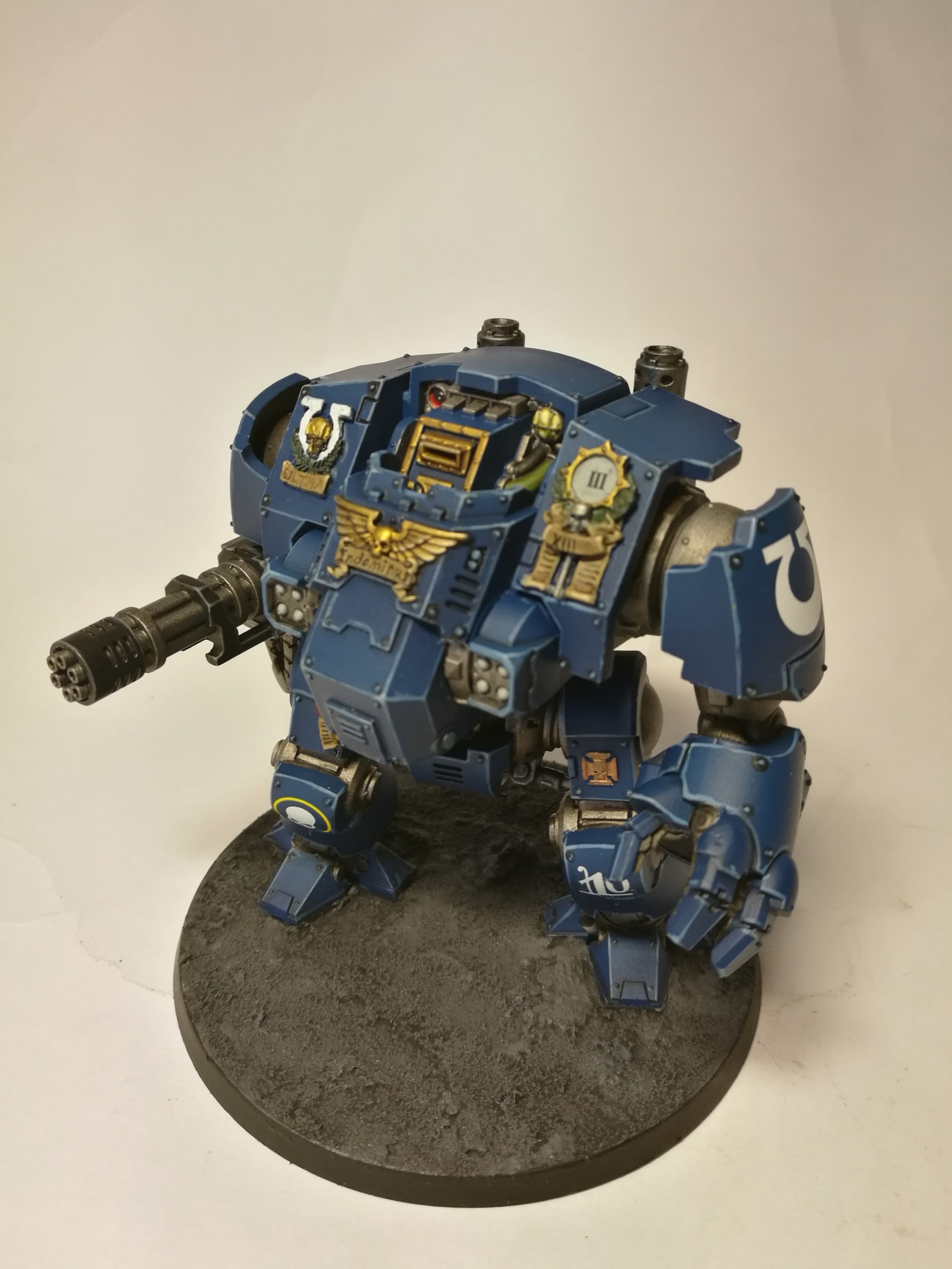 Redemptor dreadnought of Ultramarines - My, Warhammer 40k, Wh miniatures, Ultramarines, Imperium, Hobby, Miniature, Longpost