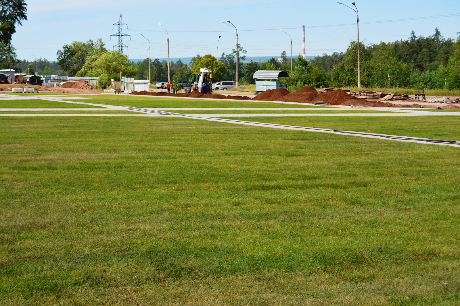 Football field next to the children's hospital in Bratsk - Bratsk, Irkutsk, Hospital, Beautification, The medicine, Children, Lawn, Football, Longpost