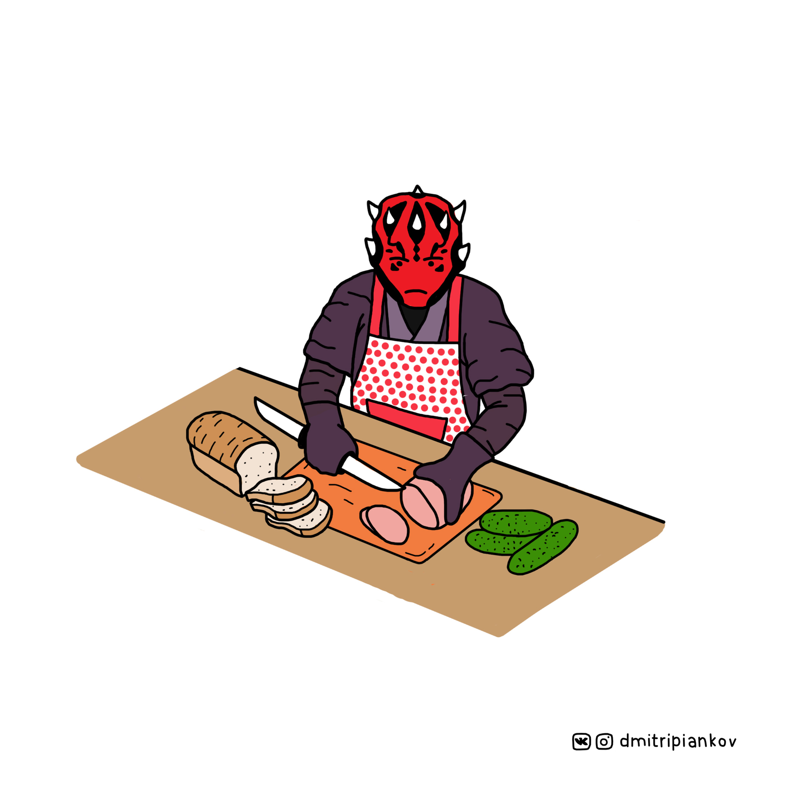 Kitchen knife Darth Maul - My, Humor, Star Wars, Comics, Web comic, Drawing, Funny, Darth Maul, Laugh