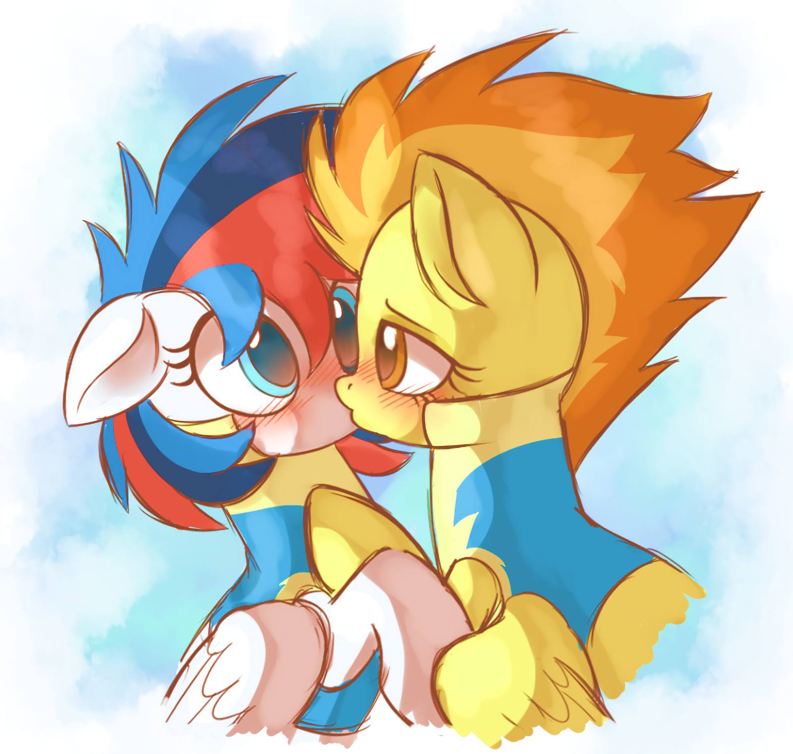 First kiss - , Spitfire, Original character, PonyArt, MLP Lesbian, Shipping, My little pony