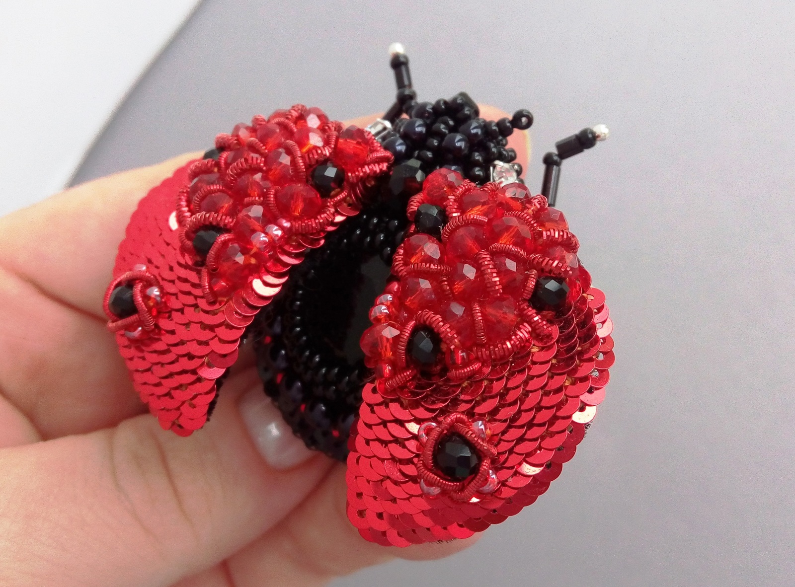 ladybug - My, DIY brooch, Brooch, ladybug, , Longpost