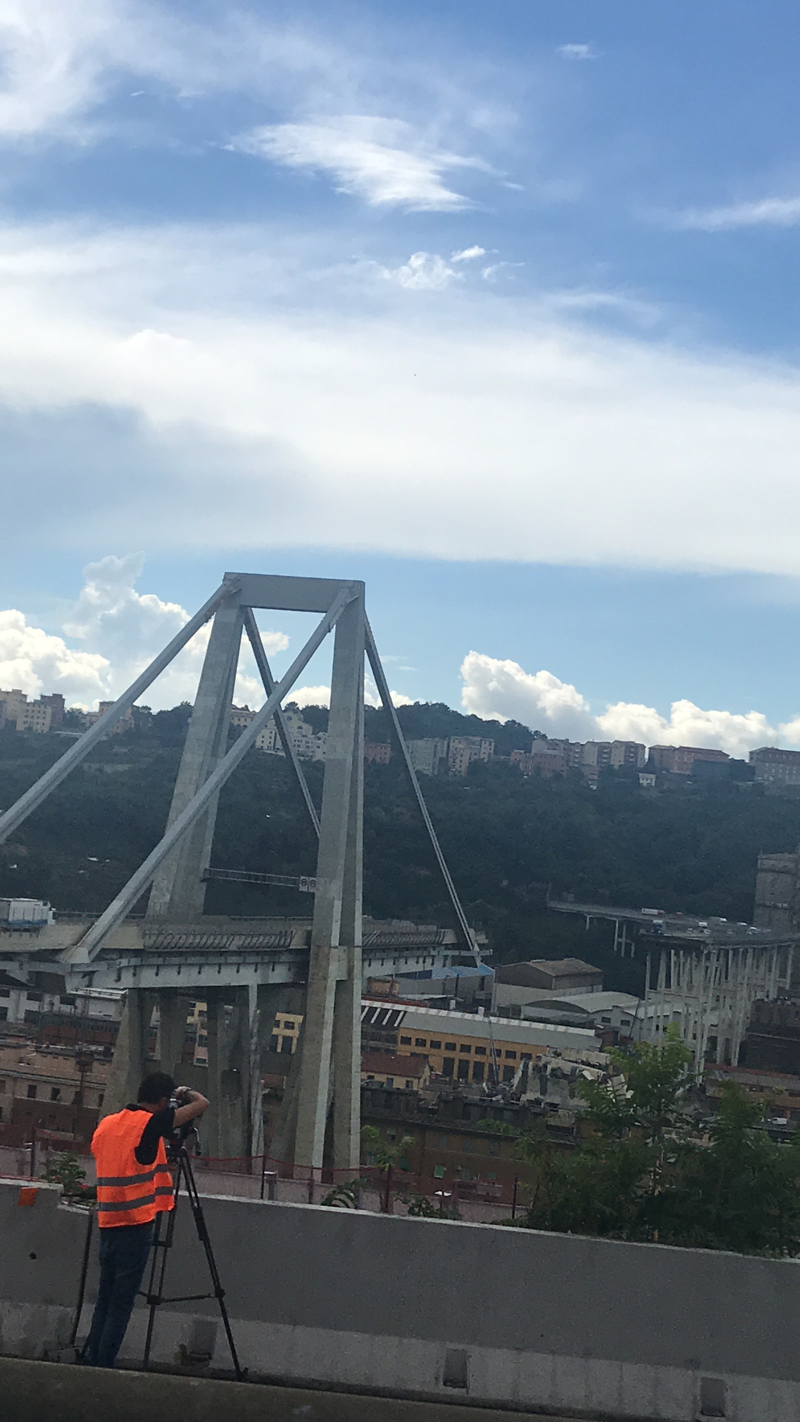 Fallen bridge in Genoa. Italy. - Italy, Bridge, Catastrophe, Longpost, Genoa