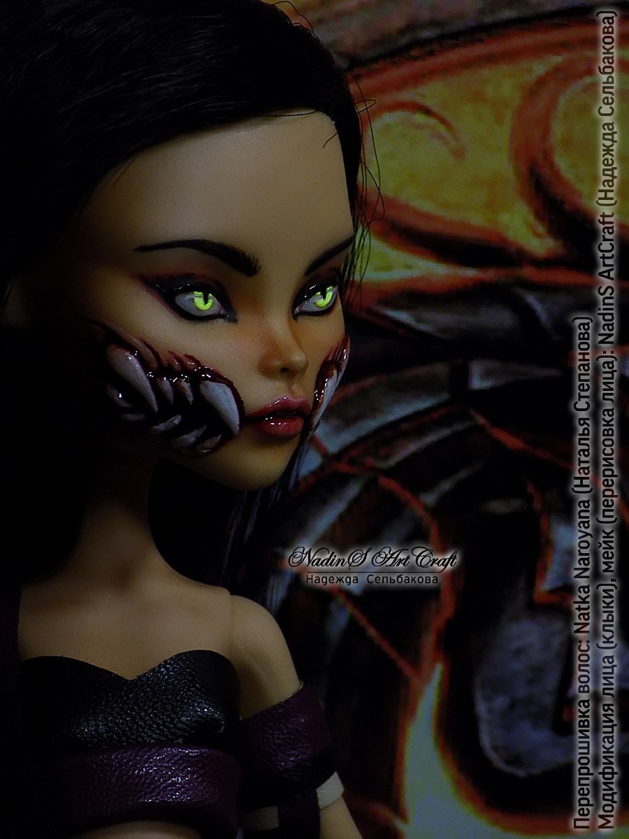 Milina (Mortal Combat). Ooak from Monster High doll - Ooak, Ooak, Doll, Redrawing, Milina, , Mortal kombat, Handmade, Longpost