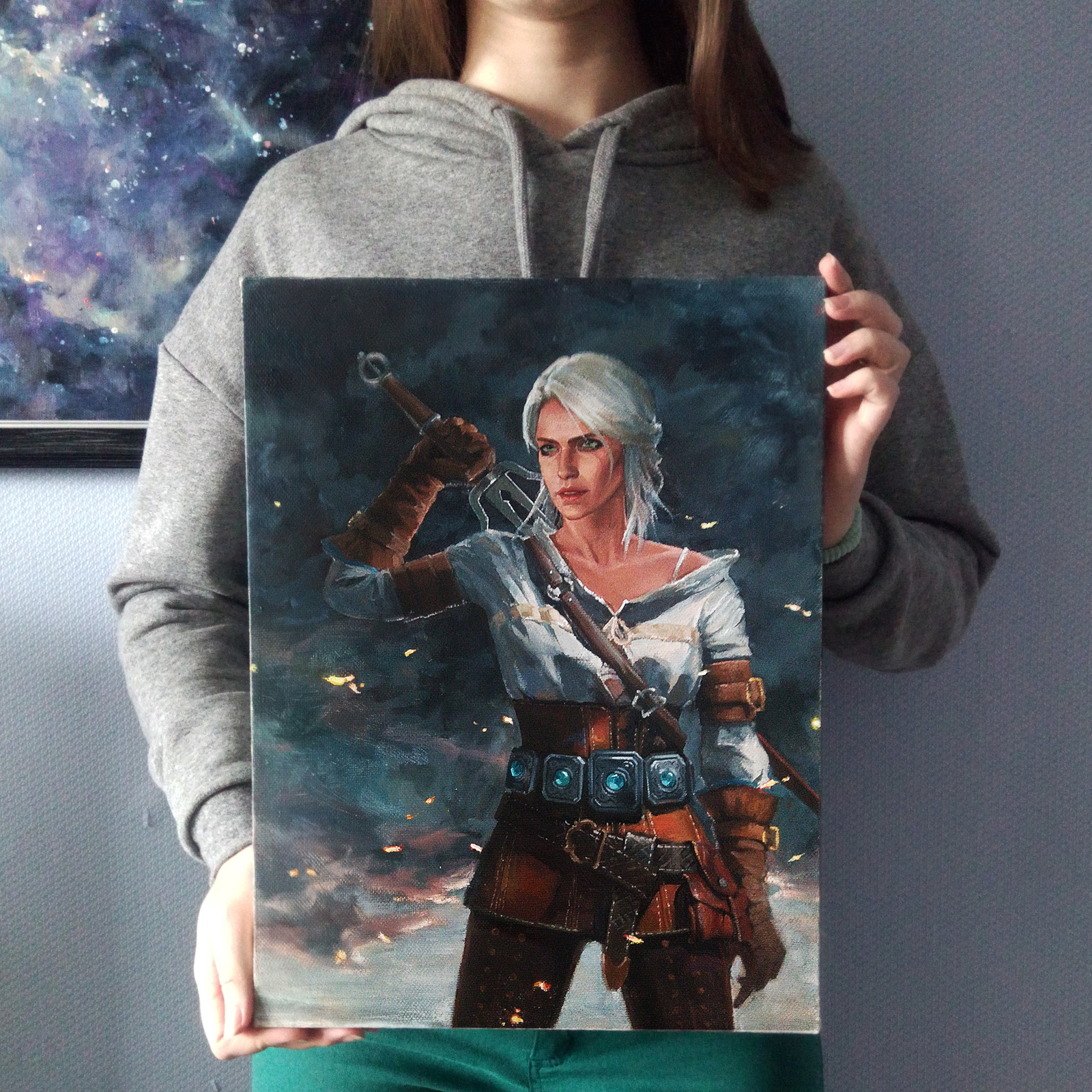 Ciri. - My, Ciri, The Witcher 3: Wild Hunt, Games, Portrait, Oil painting, Painting, Oil paints, Longpost, Witcher