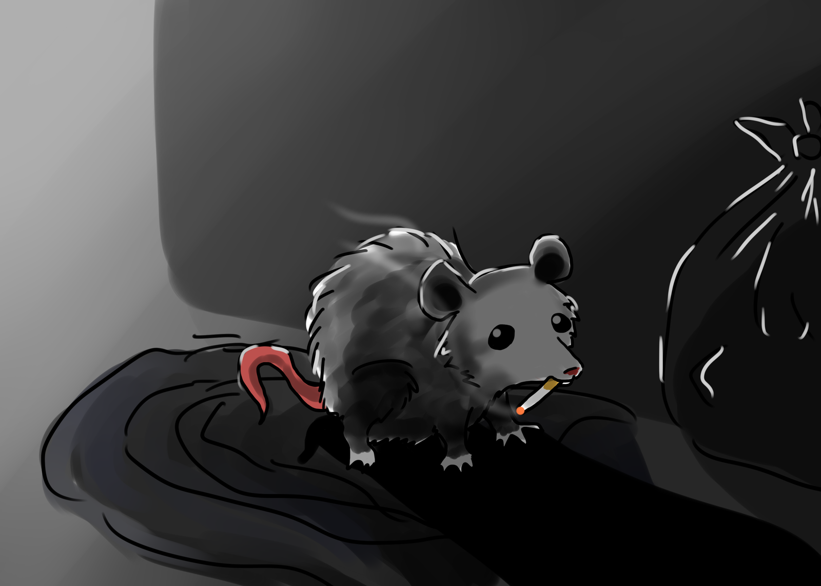 The Hero We Deserve - My, Opossum, Garbage, Heroes, Superheroes, Person, Werewolves, Noir, The keepers, Longpost