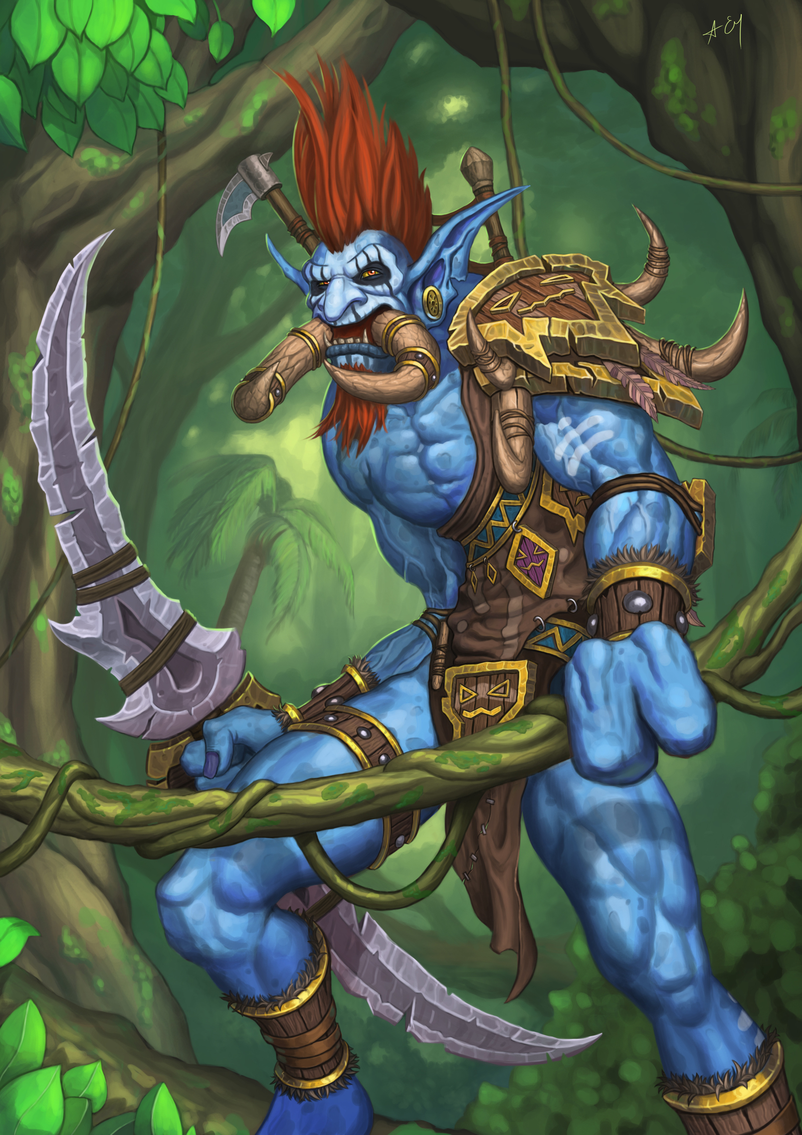 Vol'jin. - Моё, World of Warcraft, Legion, Battle for Azeroth, Тролль, Jungle, Арт