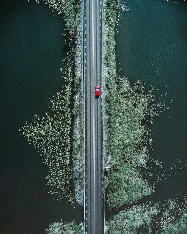 Swedish symmetry - Sweden, Road, Car, beauty