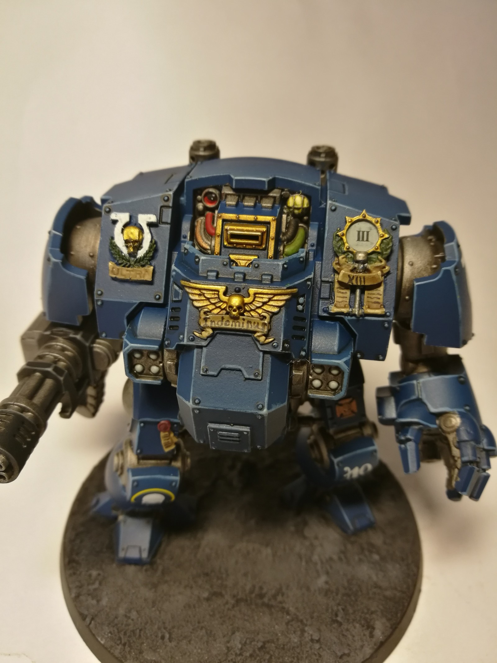 Redemptor dreadnought of Ultramarines - My, Warhammer 40k, Wh miniatures, Ultramarines, Imperium, Hobby, Miniature, Longpost