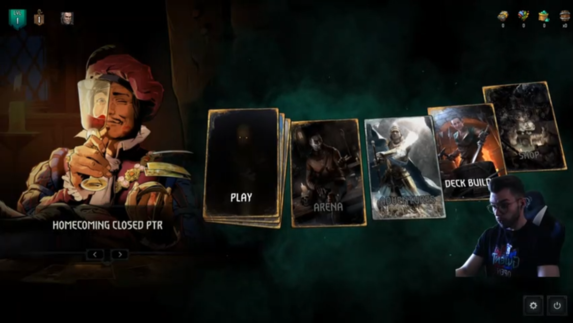 Screenshot of Gwent's PTR main page. - Gwent, , Ptr