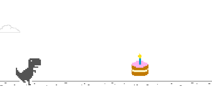 У дино праздник - Моё, Google Chrome, Динозавры, Праздники, Chrome Dino, День рождения