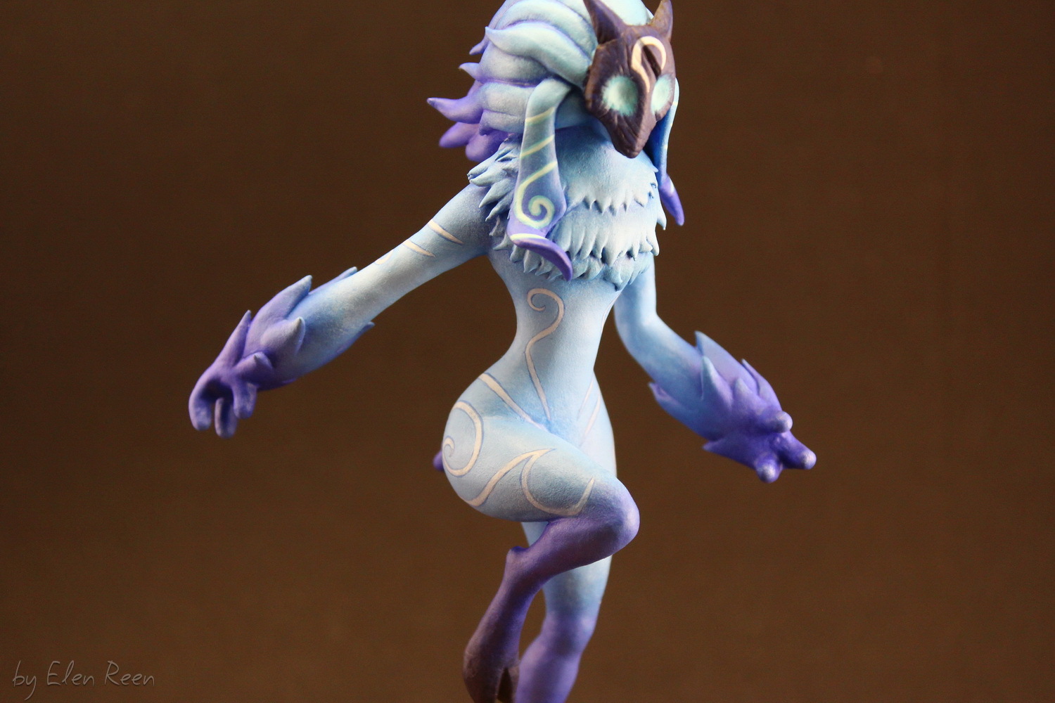 Kindred (League of Legends) - velvet plastic figure - My, Needlework with process, League of legends, Kindred, Figurine, Лепка, Handmade, Velvet plastic, , Video, Longpost, Figurines