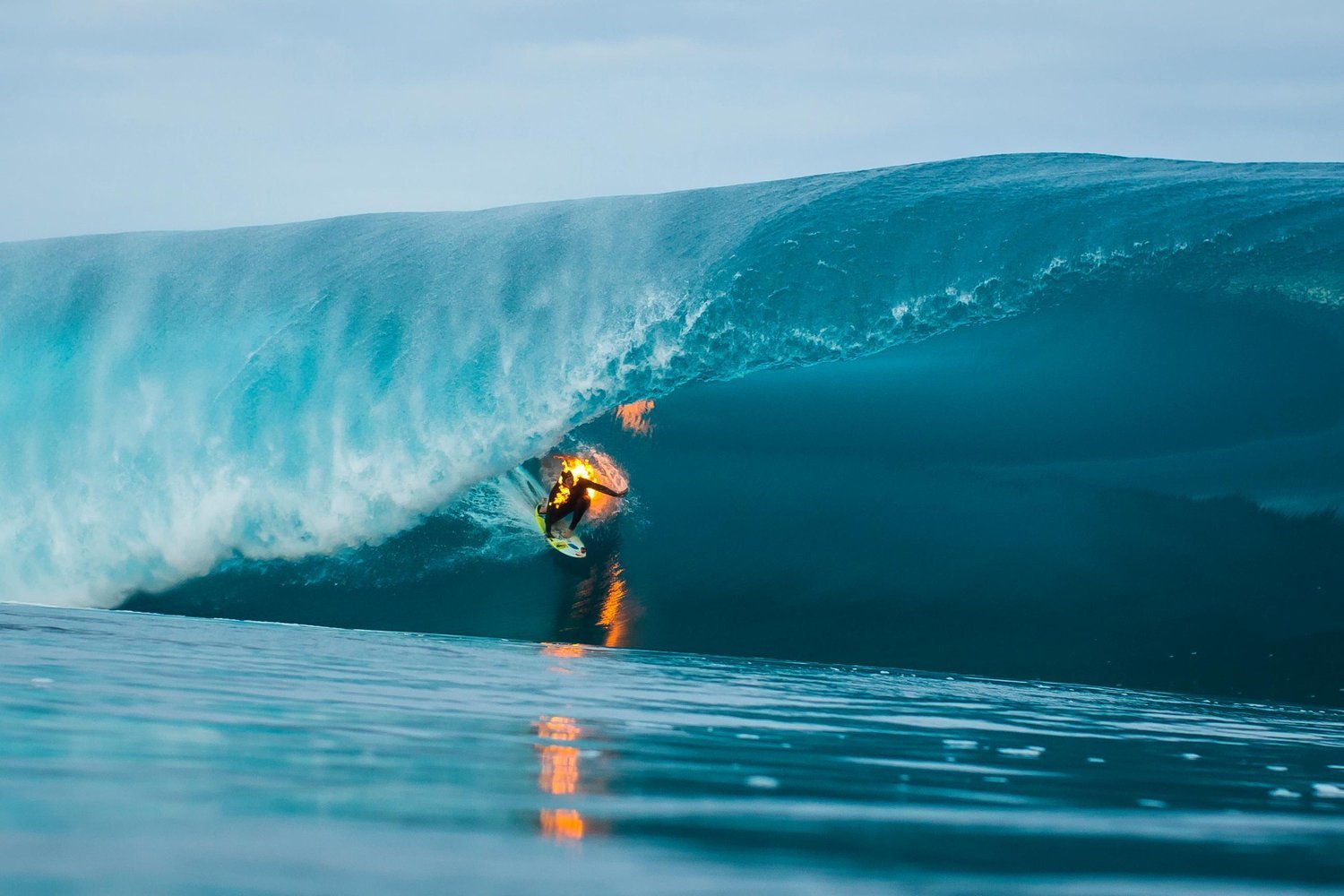 Burning surfer - , Surfing, Wave, Fire