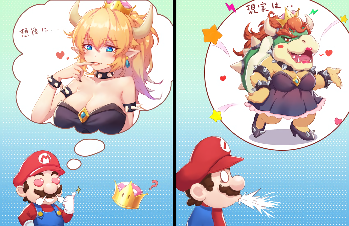 Ожидание и реальность - Игры, Комиксы, Марио, Bowsette, Bowser, Ожидание и реальность