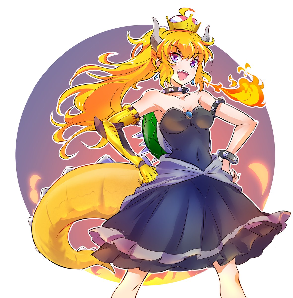 I burn! - RWBY, Yang xiao long, Bowsette, Super mario, Crossover, Anime art, Anime, Not anime, Crossover