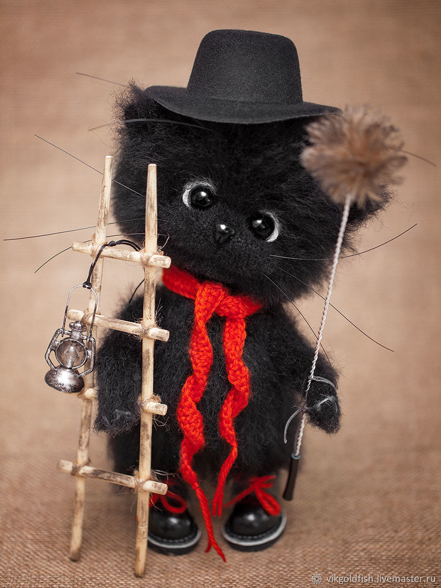 Have you called a chimney sweep? - My, Needlework, Needlework without process, Knitted toys, Longpost