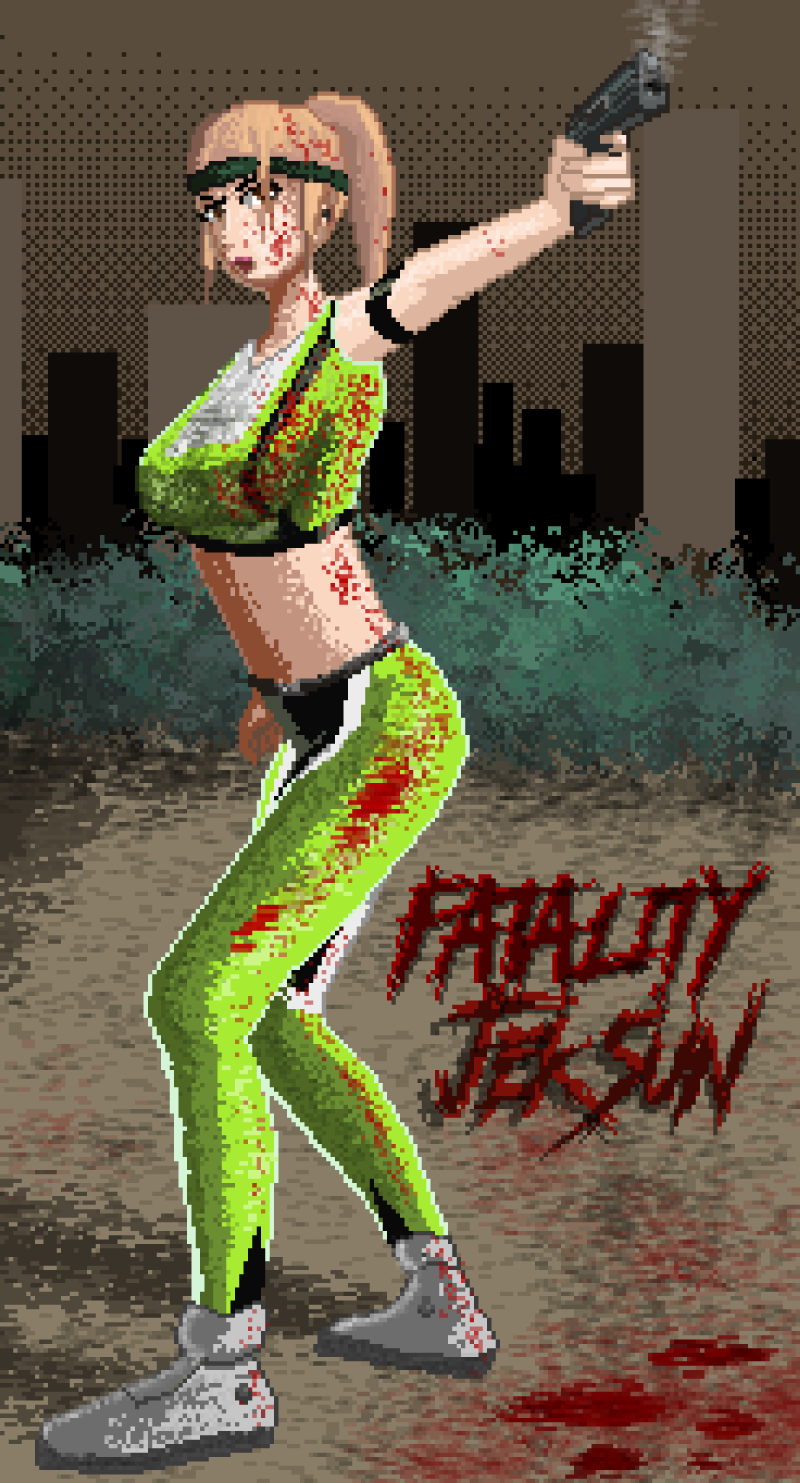 Pixel Girl #3 (MK Sonya) - NSFW, My, Pixel Art, Mortal kombat, Anime, Jeksun, Girls, Pixels, Longpost, Pixel