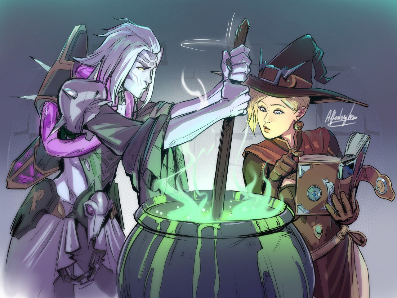 Witchcraft Art - Art, , Overwatch, Mercy, Moira