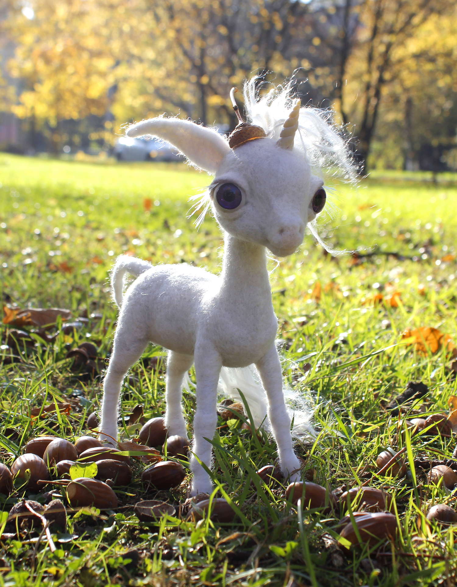 Unicorn in the technique of dry felting - My, Unicorn, Dry felting, Handmade, Author's toy, Foal, Longpost