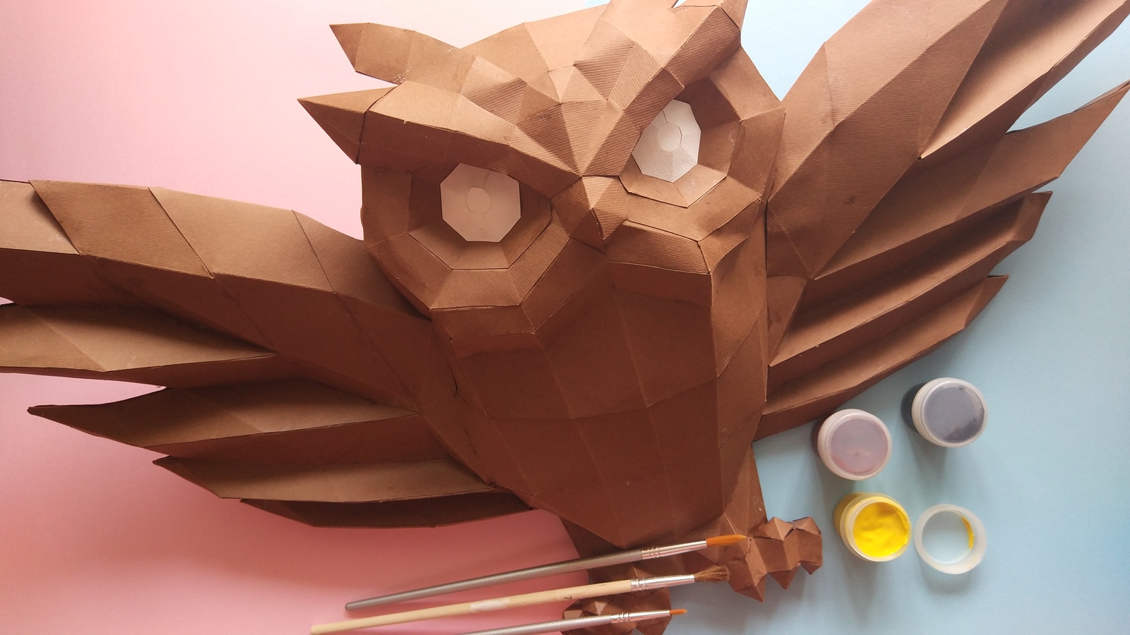 Friday mine :) - My, Papercraft, Pepakura, Handmade, Owl, Video, Longpost