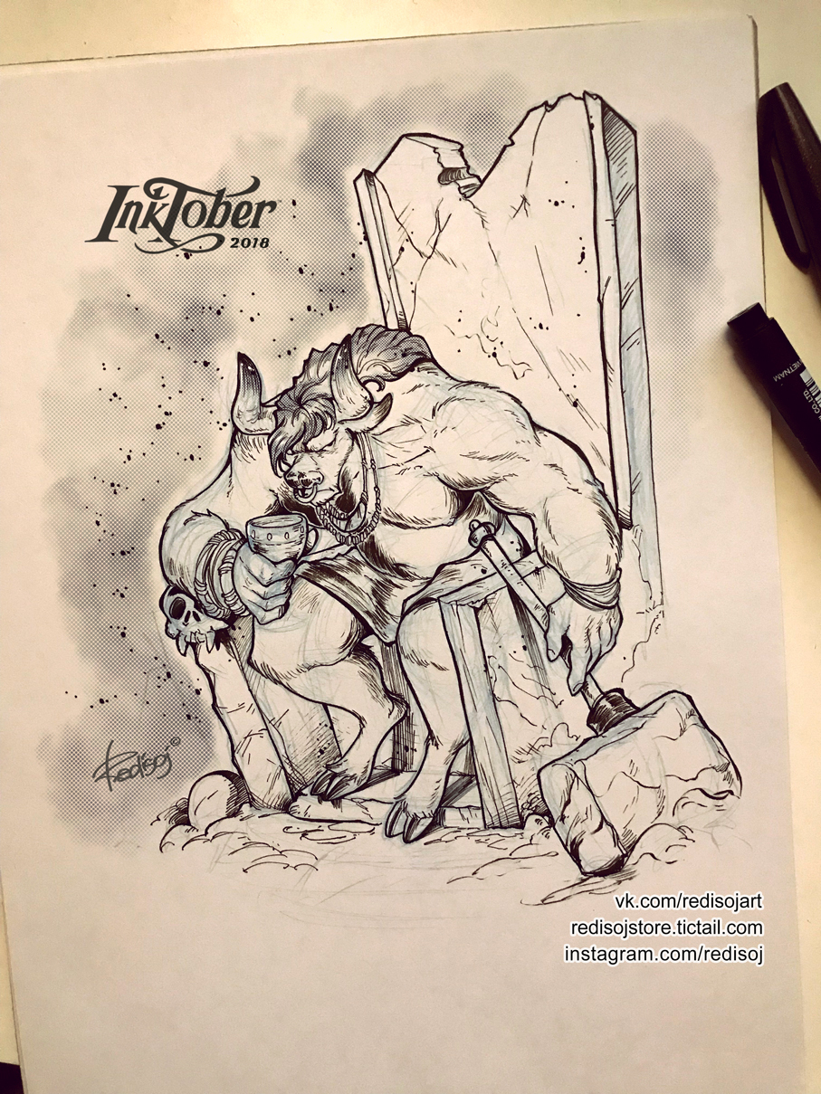 InkTober 2018 №19 - Моё, Redisoj, Inktober, Inktober2018, Арт, Картинки, Фурри, Животные, Рисунок